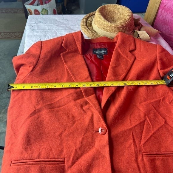 Requirment Dark Salmon Colored Vintage 90s Blazer Coat Size 18 - Picture 11 of 13